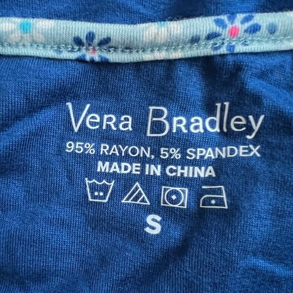 Vera Bradely Blue Daisy Small Tabitha 3/4 Sleeves Top, S - Picture 3 of 4